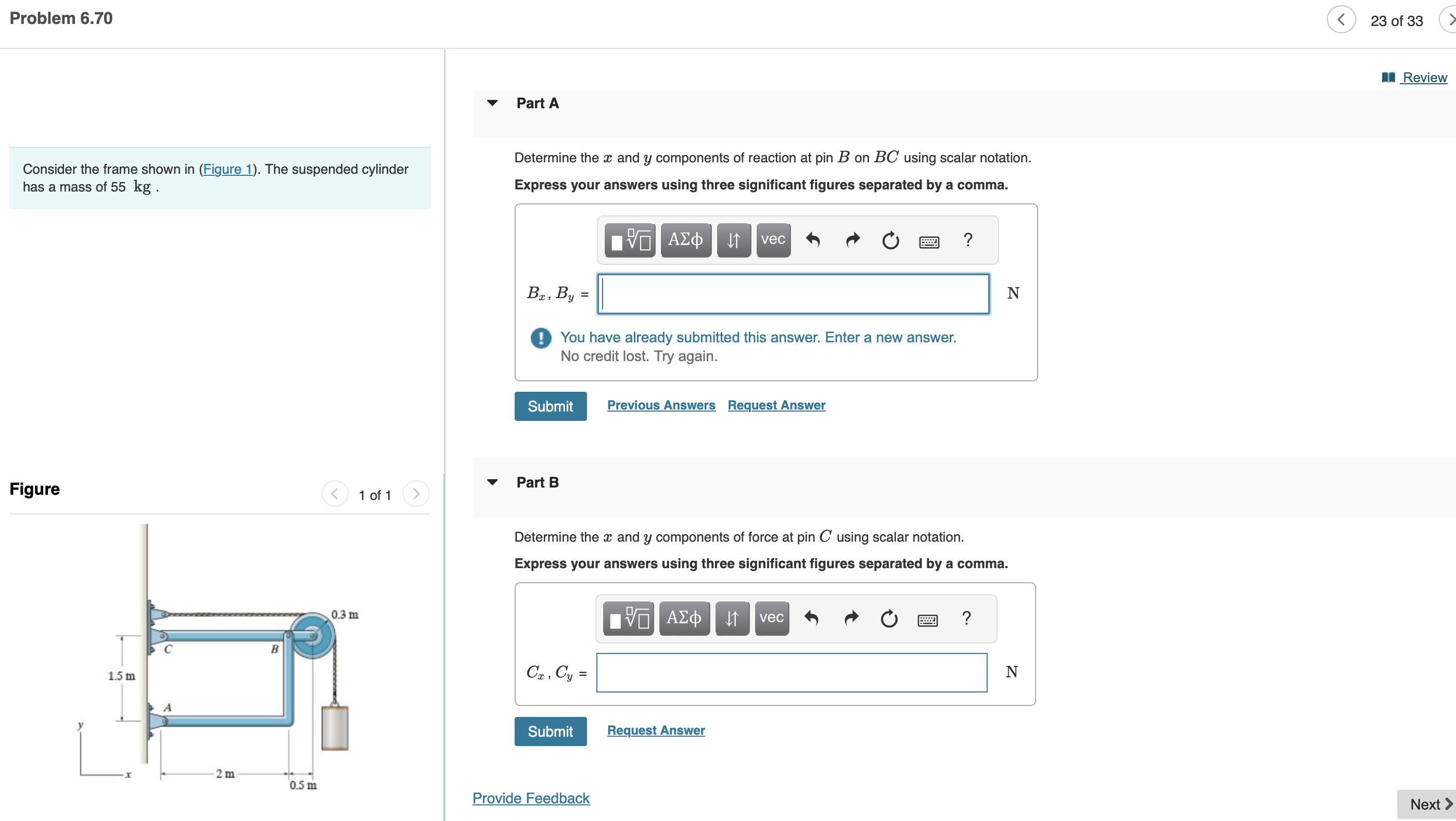 Solved Consider the frame shown in (Figure 1). ﻿The | Chegg.com