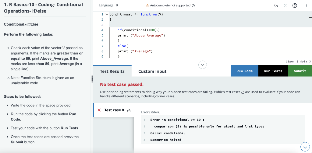 Solved Conditional - If Else Perform the following tasks: 1. | Chegg.com