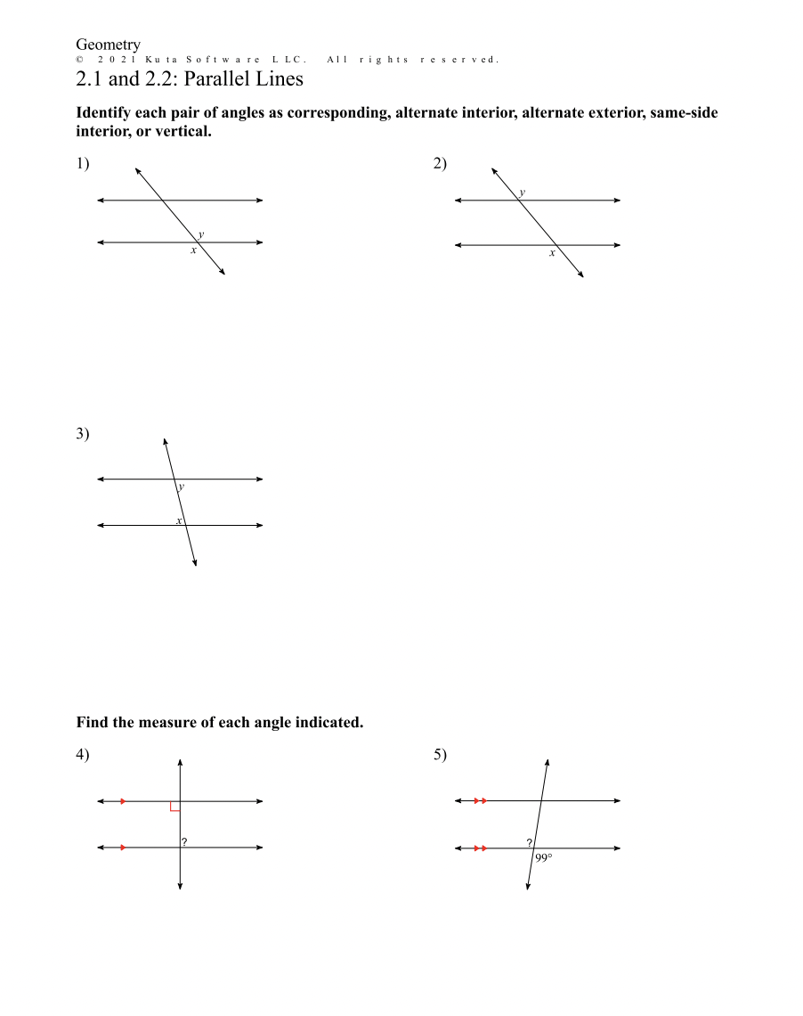 geometry assignment identify each pair of angles as corresponding