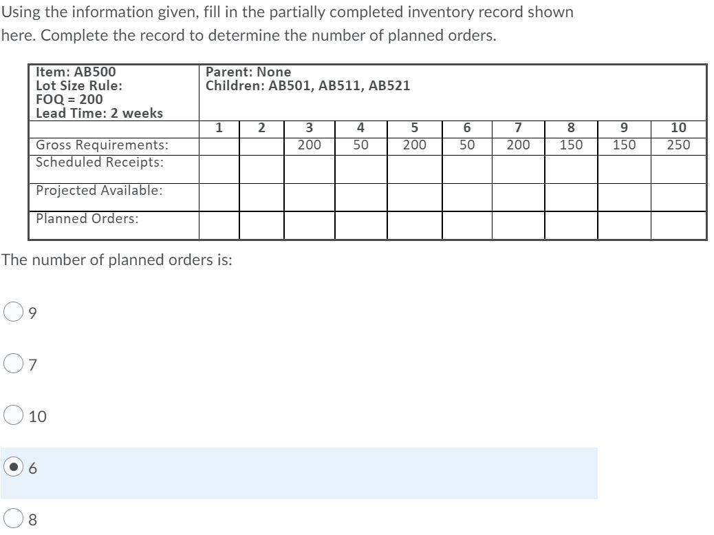 Solved Using the information given, fill in the partially | Chegg.com