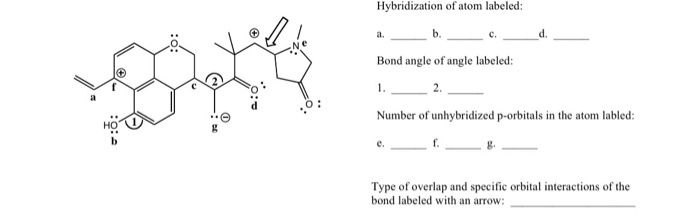 Solved Hybridization Of Atom Labeled B C D Bond Angle Chegg Com
