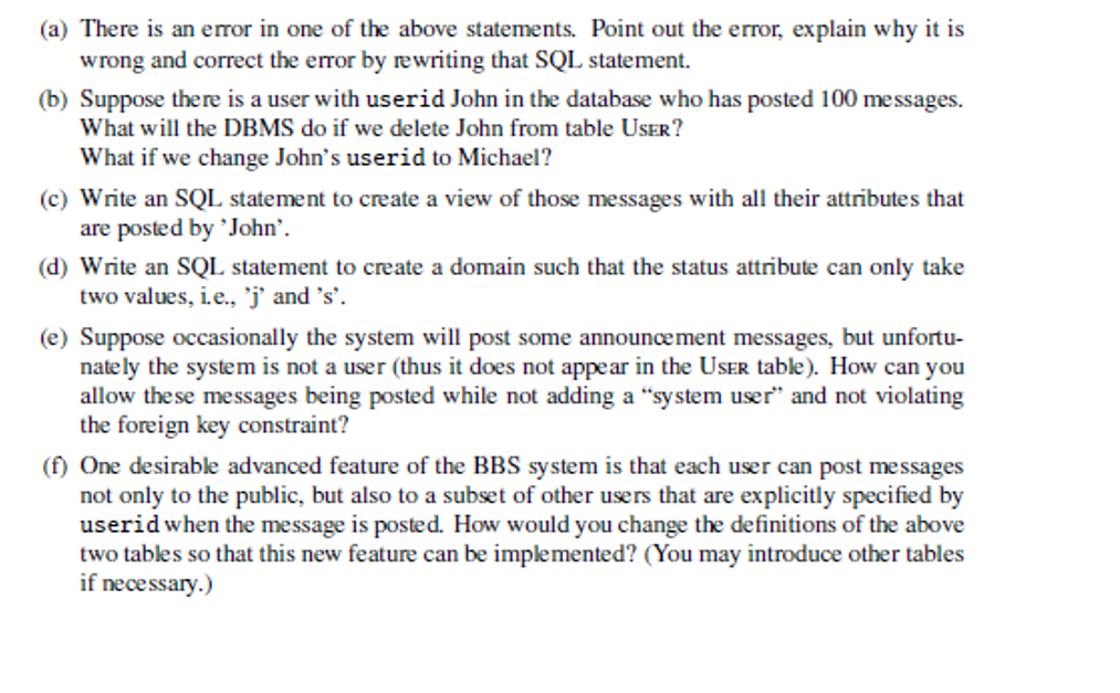 Solved SQL questions. Thank you. | Chegg.com