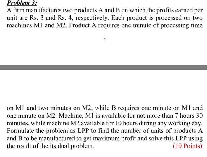 Solved Problem 3: A Firm Manufactures Two Products A And B | Chegg.com