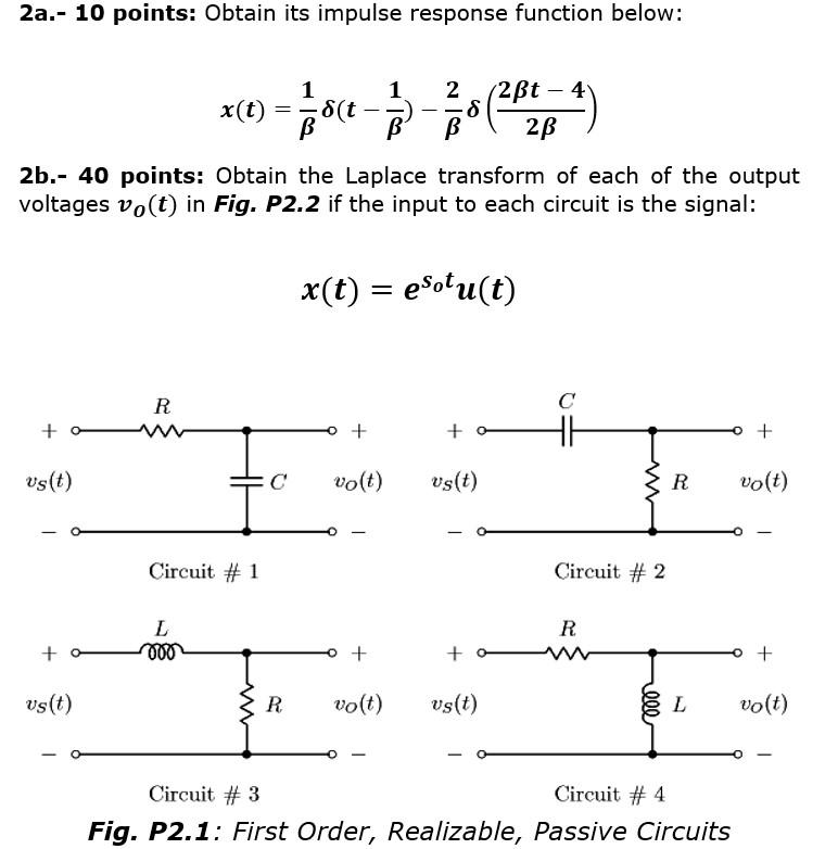 Solved 2a.- 10 Points: Obtain Its Impulse Response Function | Chegg.com