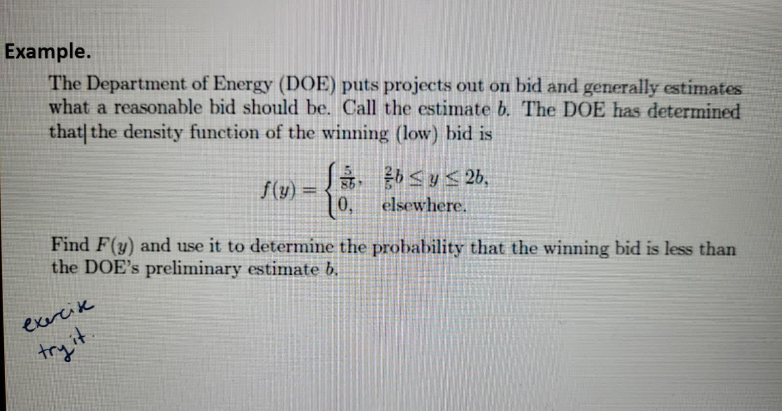 Solved a Example. The Department of Energy (DOE) puts | Chegg.com