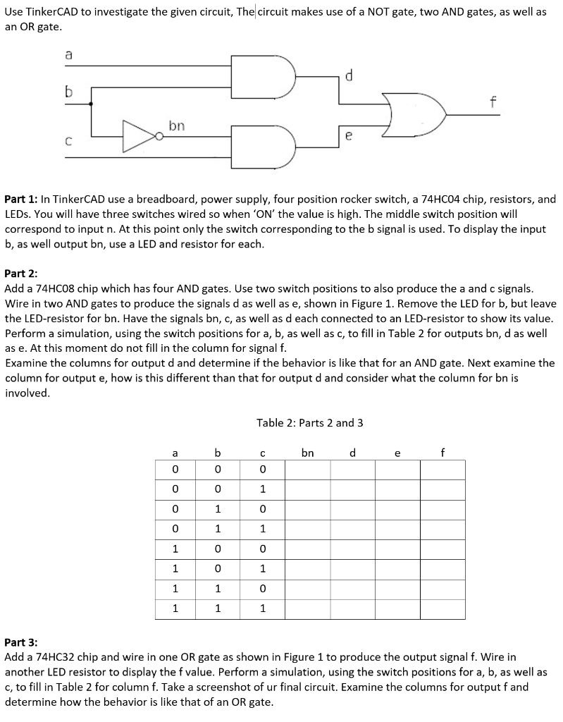 Solved Use TinkerCAD to investigate the given circuit, The | Chegg.com