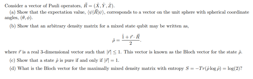 Solved Block Sphere for Mixed States A Block sphere | Chegg.com