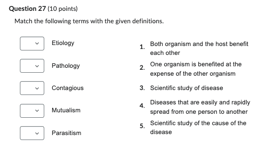 Solved Match the following terms with the given definitions. | Chegg.com