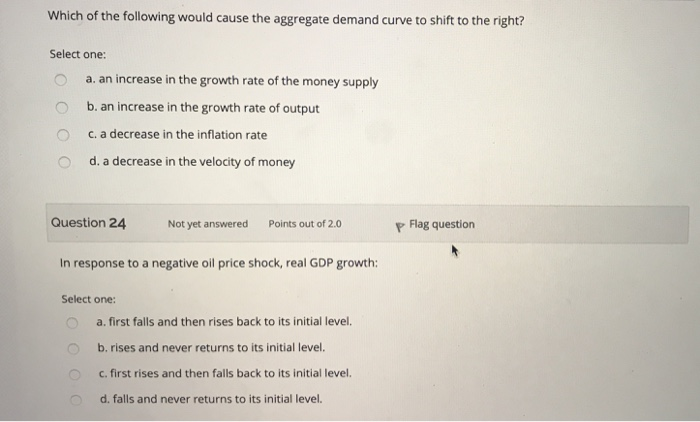 Solved Which of the following would cause the aggregate | Chegg.com