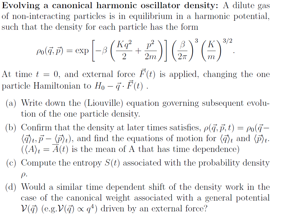 Evolving a canonical harmonic oscillator density A