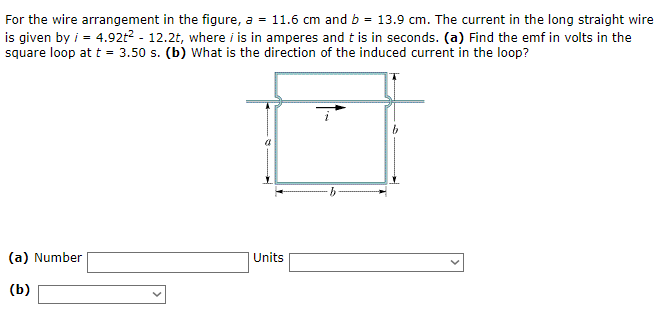 Solved For the wire arrangement in the figure, a = 11.6 cm | Chegg.com