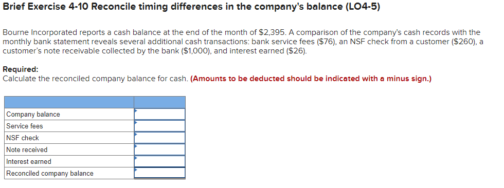 Solved Brief Exercise 4 10 Reconcile Timing Differences In 6836