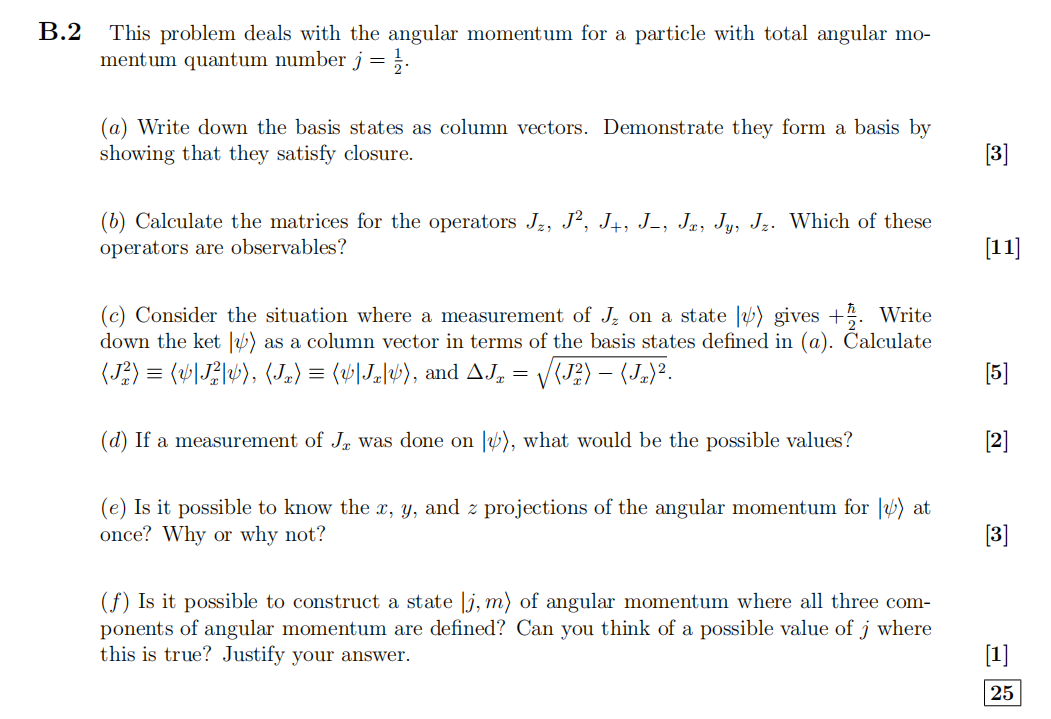 Solved B.2 This problem deals with the angular momentum for | Chegg.com