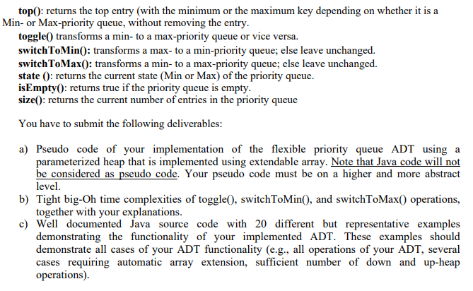 Q4. In class, we discussed the priority queue (PQ) | Chegg.com