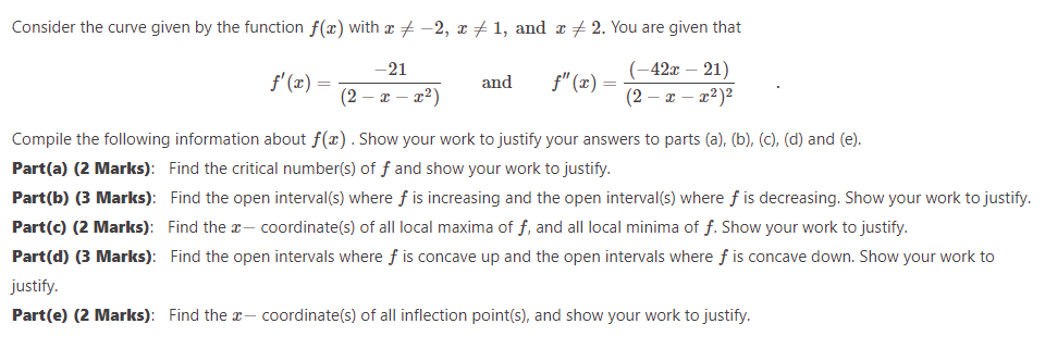 Solved Consider the curve given by the function f(x) with | Chegg.com