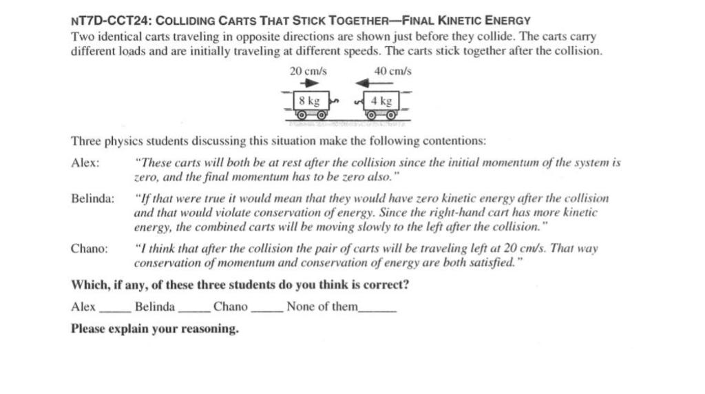 Solved NT7DCCT24 COLLIding CARTS THAt Stick TOgEtheRFinal