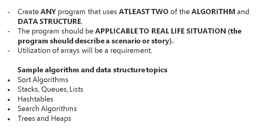 Solved Create ANY program that uses ATLEAST TWO of the | Chegg.com