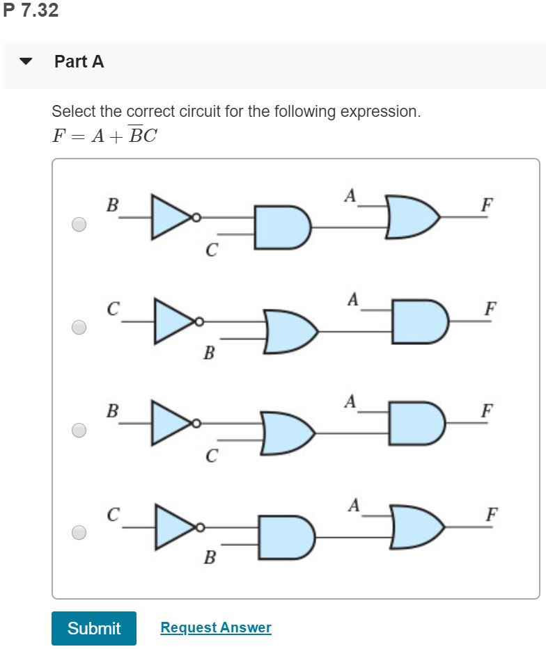 Solved P 7.32 Part A Select the correct circuit for the | Chegg.com