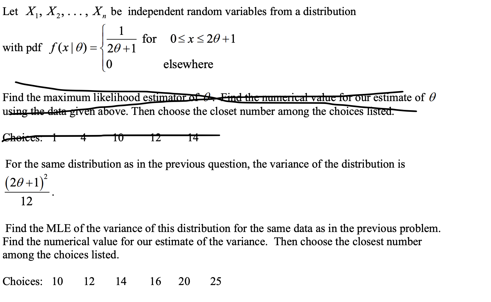 Solved Let X1x2xn Be Independent Random Variables From A 7276