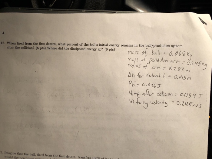 12. When fired from the first detent, what percent of | Chegg.com