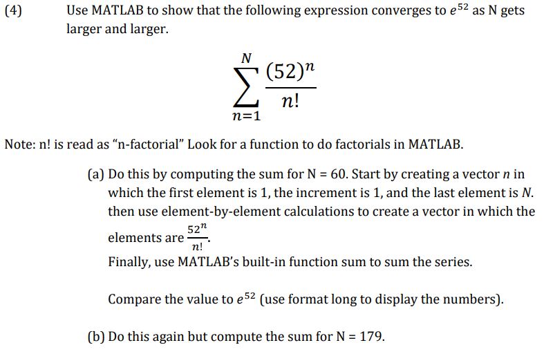 Solved Use MATLAB to show that the following expression | Chegg.com