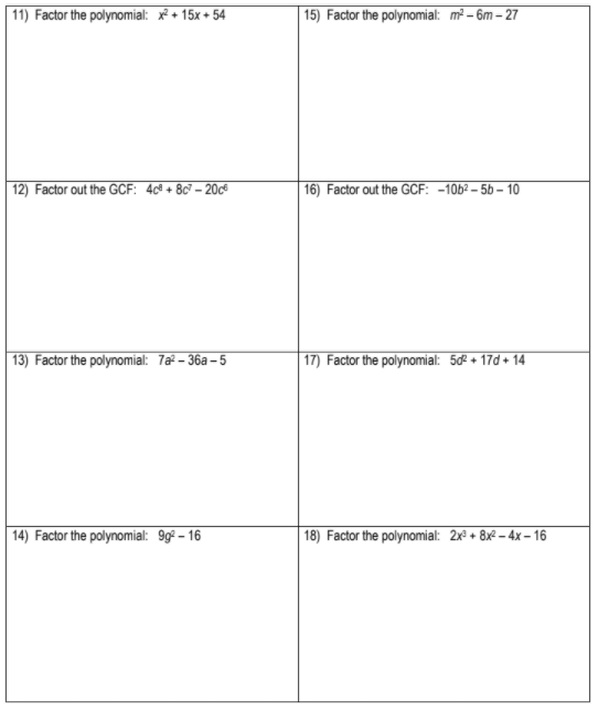 factor the polynomial 6x 2 x 15