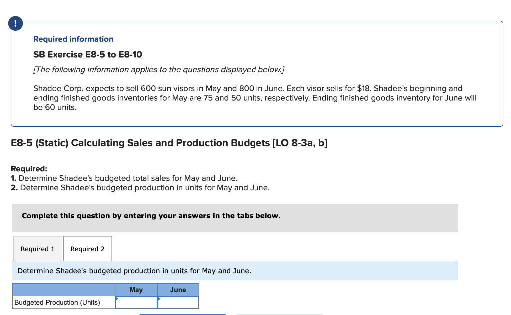 Solved ! Required Information SB Exercise E8-5 To E8-10 [The | Chegg.com