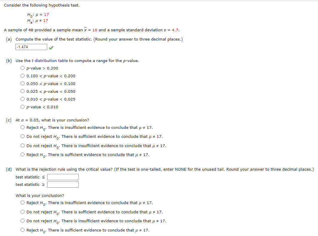 Solved Consider the following hypothesis test. | Chegg.com