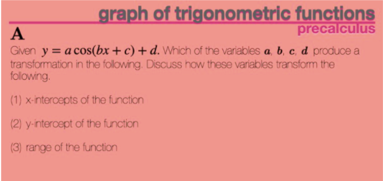 Solved Graph Of Trigonometric Functions A Precalculus Given | Chegg.com