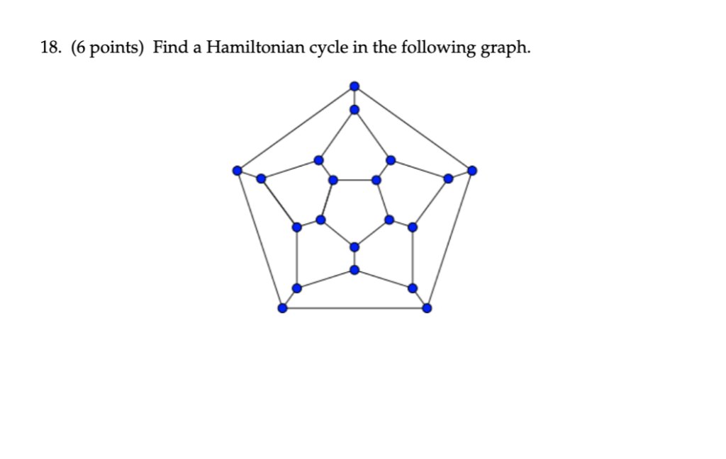 Solved 18. (6 points) Find a Hamiltonian cycle in the | Chegg.com