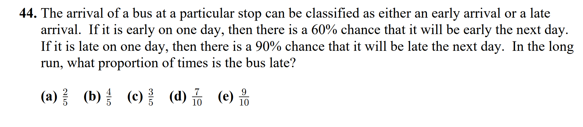 Solved The arrival of a bus at a particular stop can be | Chegg.com