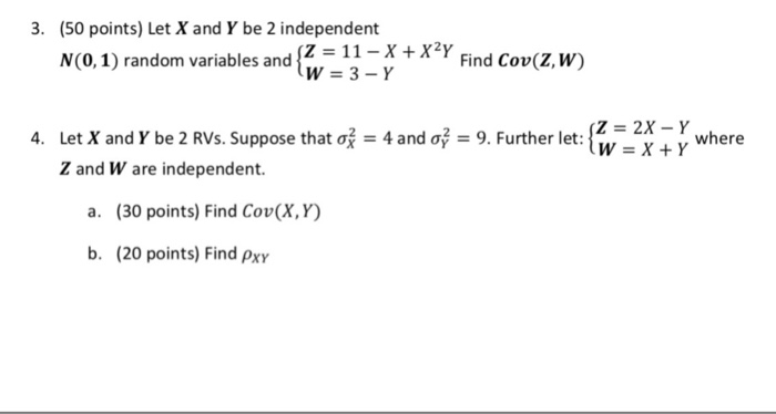 Solved (50 Points) Let X And Y Be 2 Independent N(0, 1) | Chegg.com