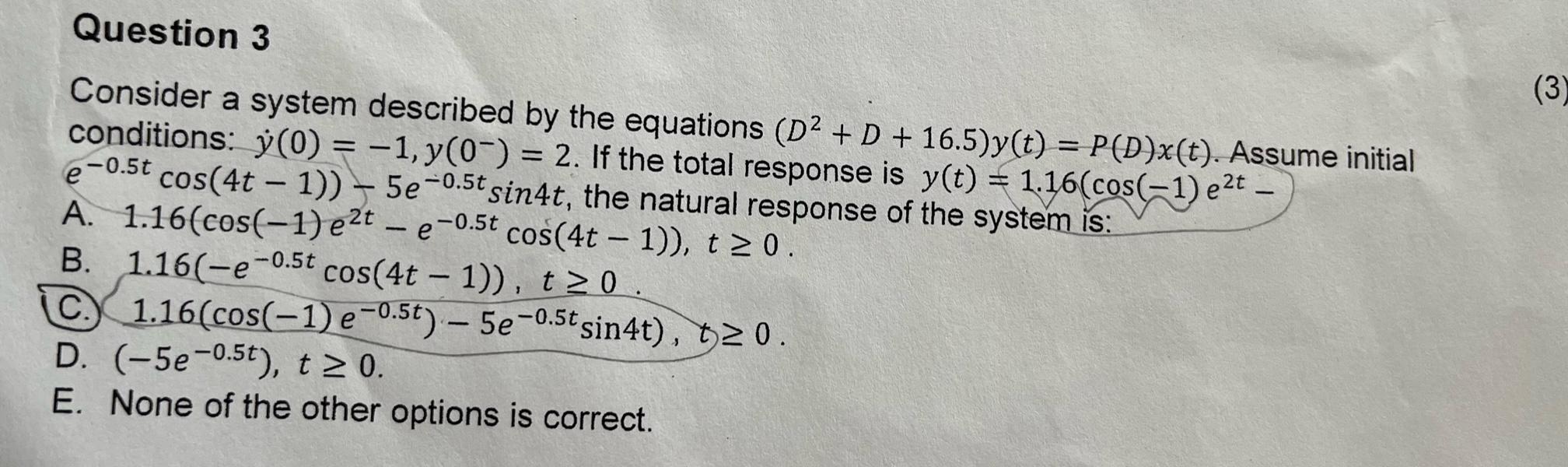 Solved Consider A System Described By The Equations | Chegg.com