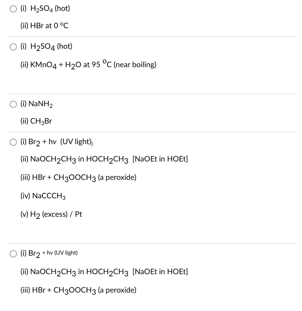 Solved Choose The Sequence Of Reagents Which Would Best | Chegg.com