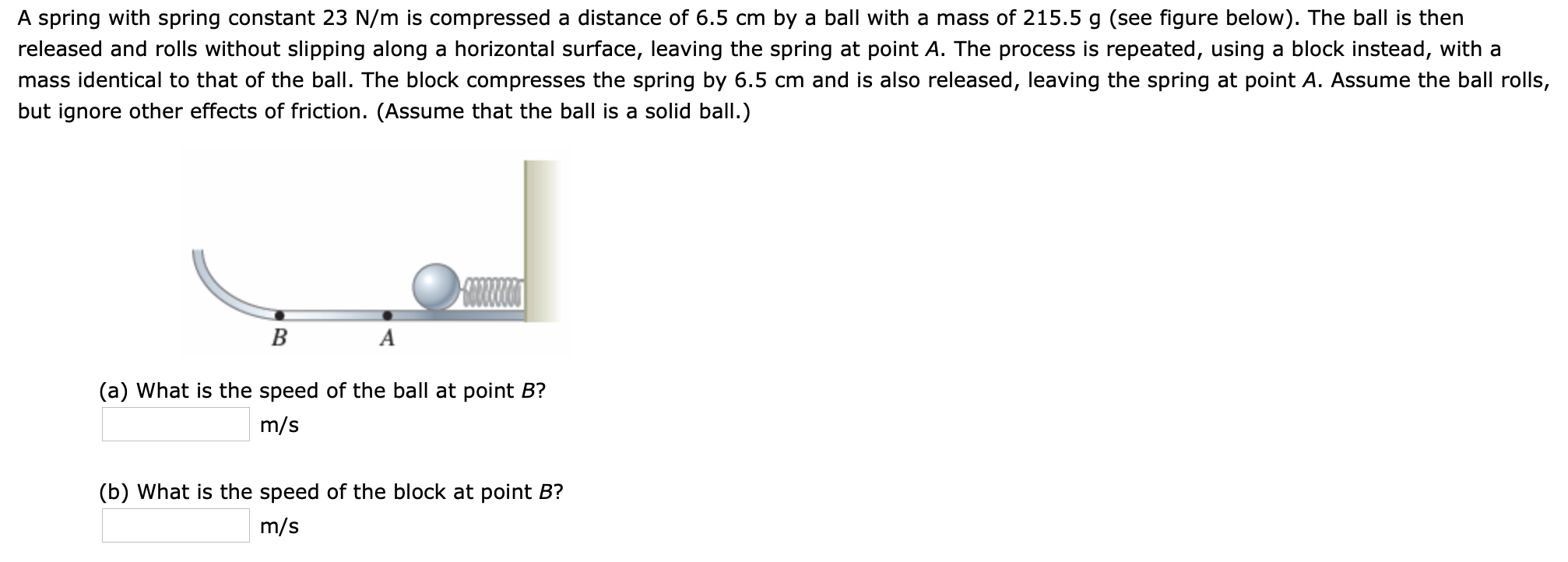 Solved A spring with spring constant 23 N/m is compressed a