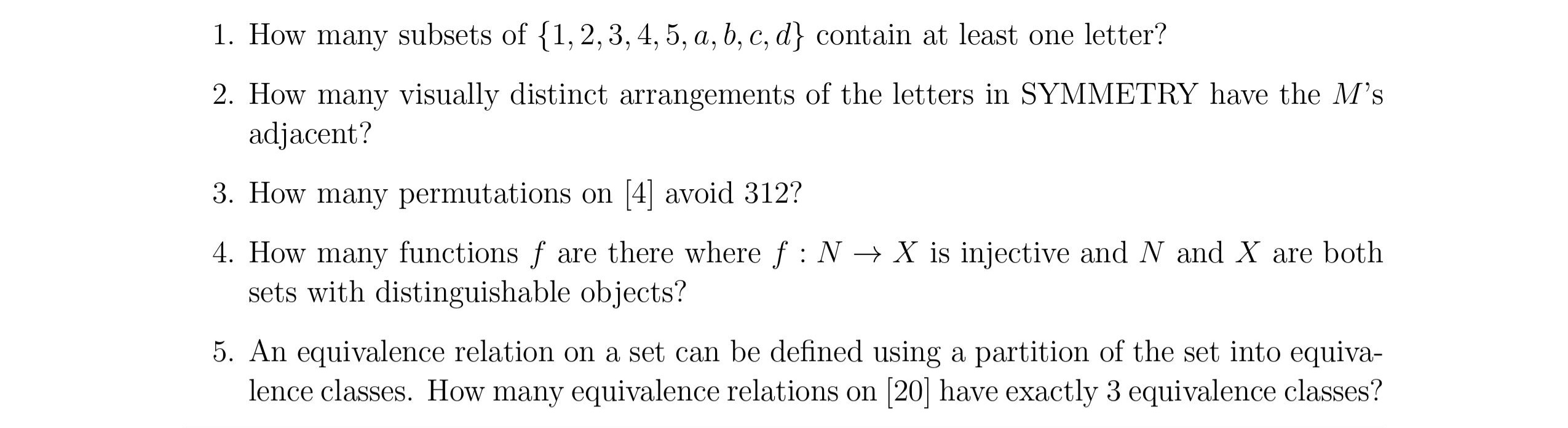 Solved 1. How many subsets of {1,2,3,4,5,a,b,c,d} contain at | Chegg.com