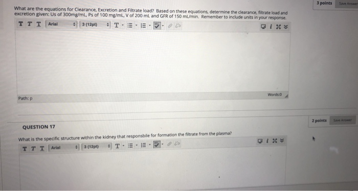 Solved 3 points Save Answer What are the equations for | Chegg.com
