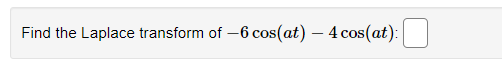 laplace transform of cos 4t