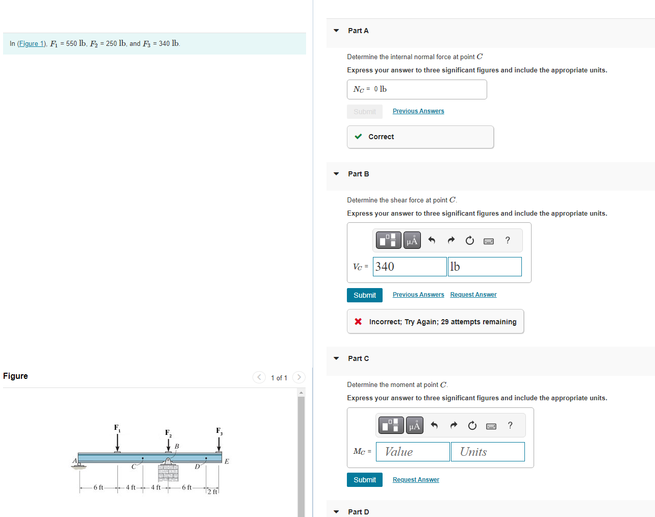 Solved In (Figure 1), F1=550lb,F2=250lb, And F3=340lb. | Chegg.com