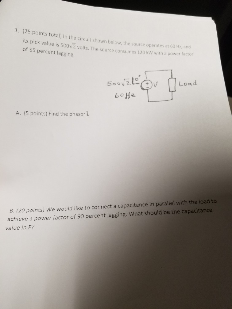 Solved 3. (25 points total) In the circuit shown below, the | Chegg.com