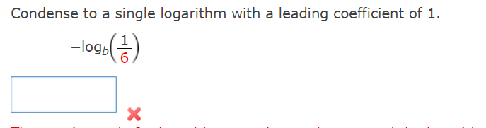 [Solved]: Condense to a single logarithm with a leading co