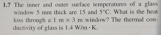Solved 1.7 The inner and outer surface temperatures of a | Chegg.com