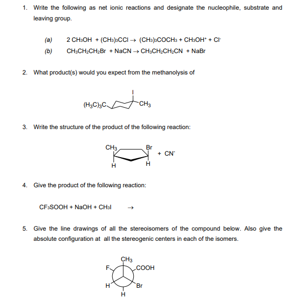 Solved 1. Write the following as net ionic reactions and | Chegg.com