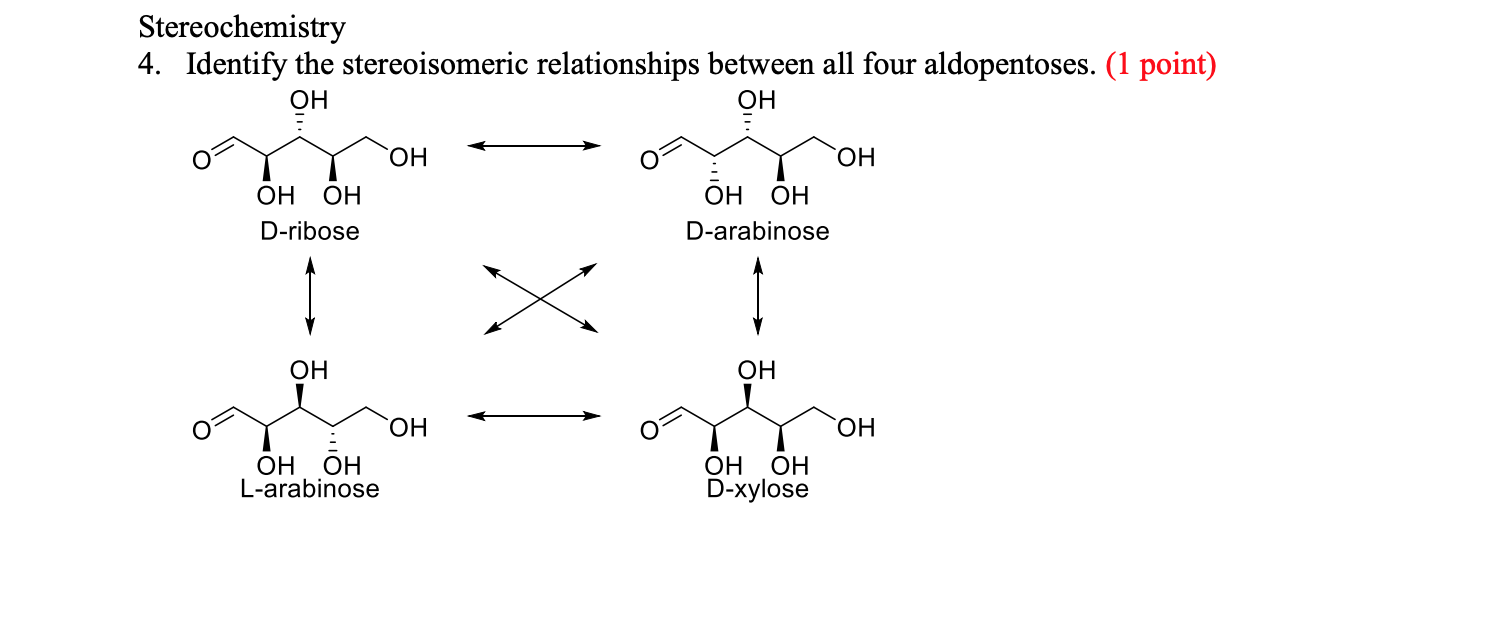 Solved Stereochemistry 4. Identify the stereoisomeric | Chegg.com