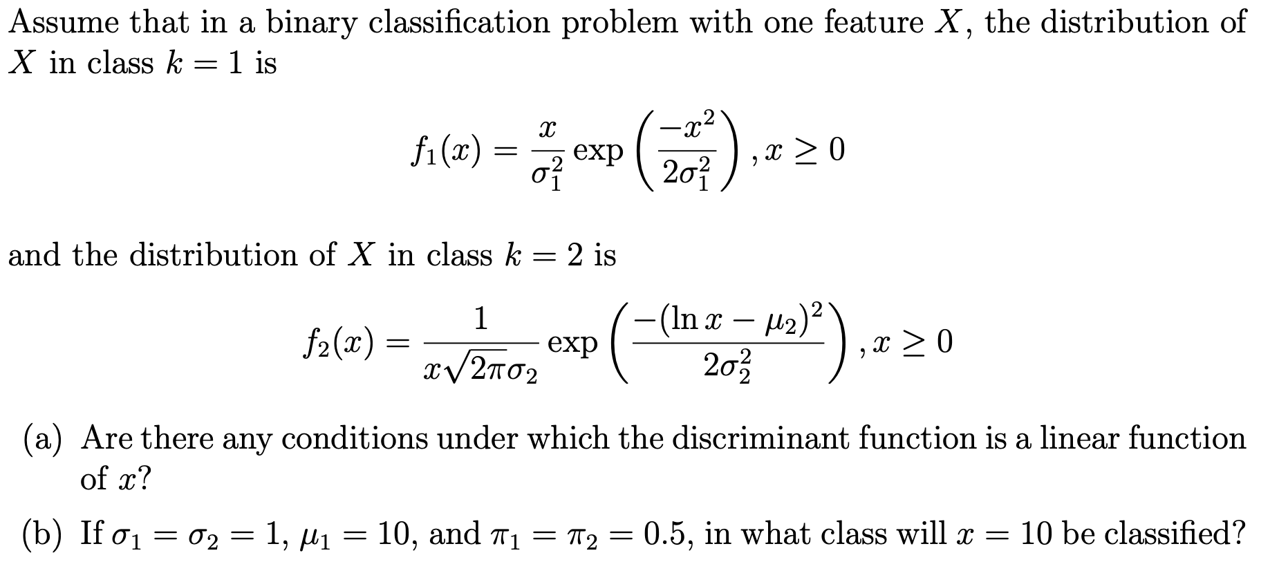 Solved Assume That In A Binary Classification Problem With 2508