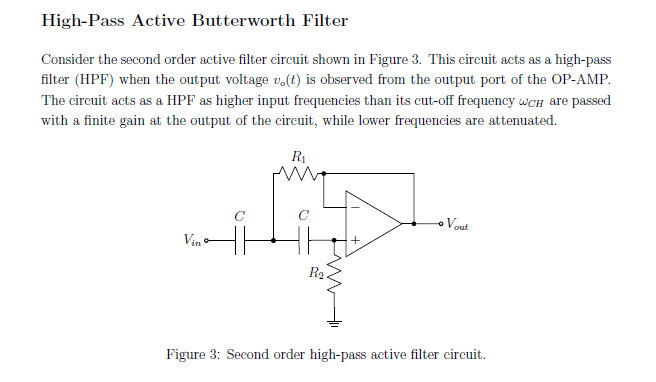 Low-Pass Active Butterworth Filter Consider the | Chegg.com