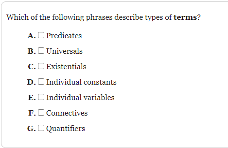 Which of the following phrases describe types of | Chegg.com
