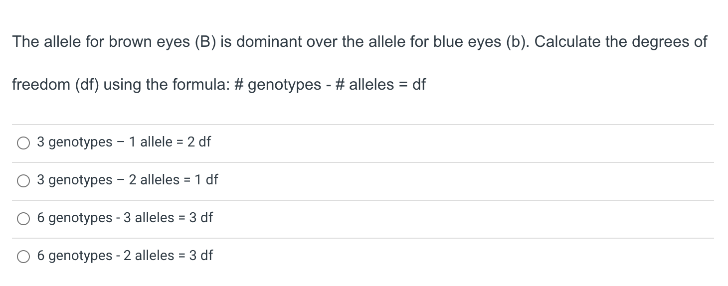 Solved The Allele For Brown Eyes (B) Is Dominant Over The | Chegg.com