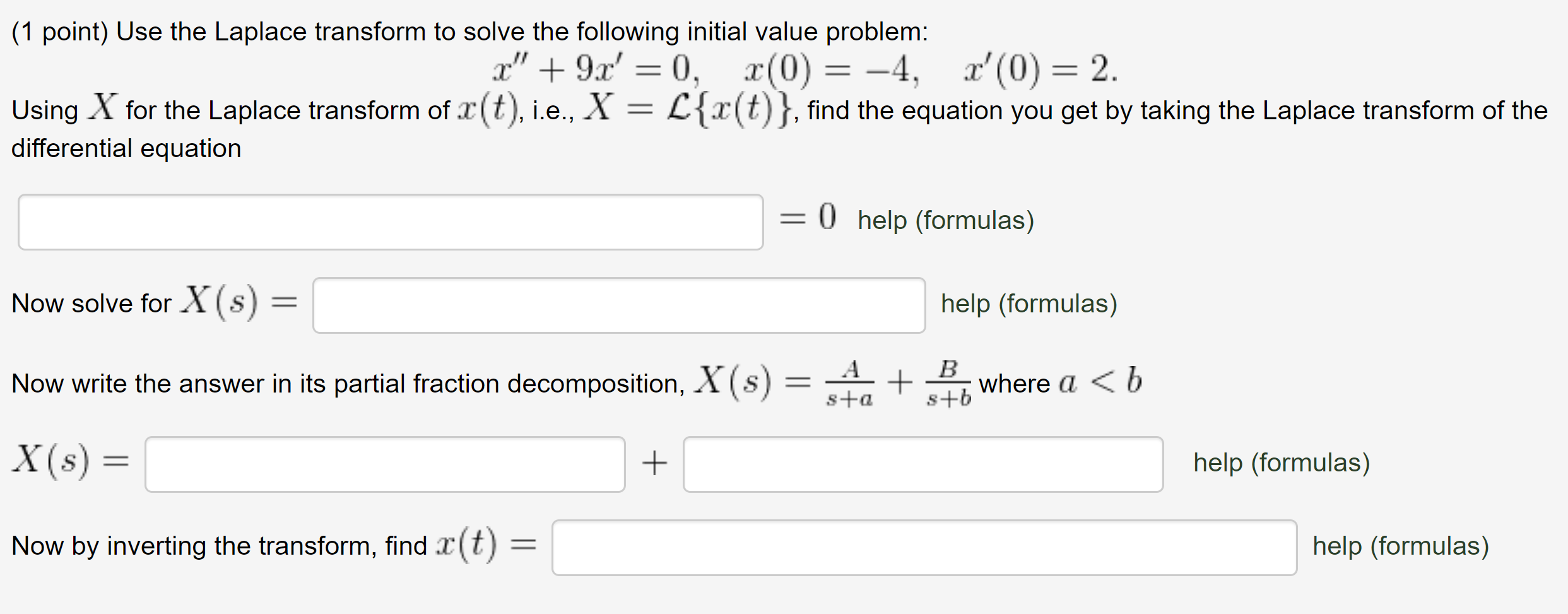solved-1-point-use-the-laplace-transform-to-solve-the-chegg