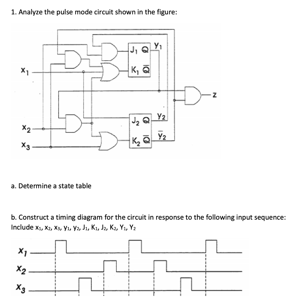 Solved 1. Analyze the pulse mode circuit shown in the | Chegg.com
